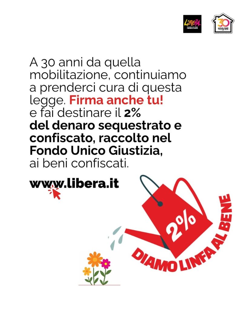 Libera, una firma per far crescere i beni confiscati alle mafie 1 Libera firma Diamo linfa al bene