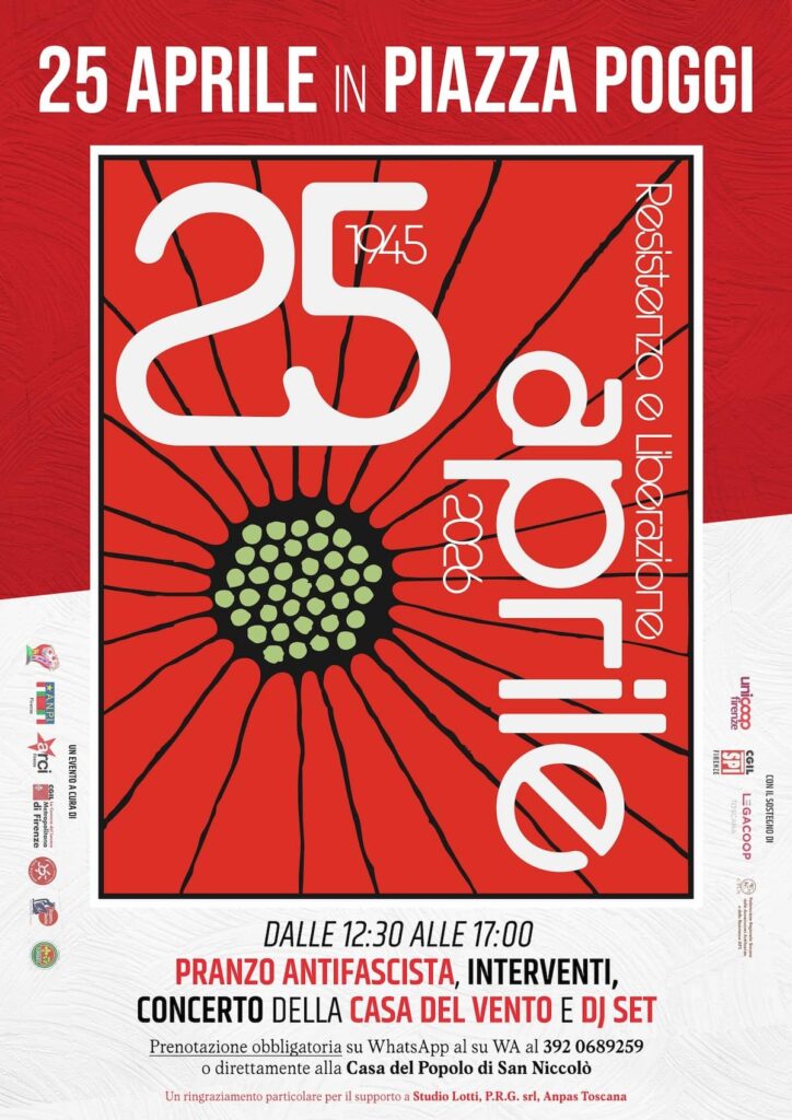 Pranzo del 25 aprile in piazza Poggi con ANPI e ARCI Firenze 3 Pranzo 25 aprile 2026 piazza Poggi
